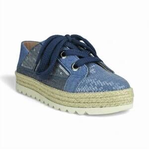 NEW LOVE RIO women's denim sequin sneakers in blue